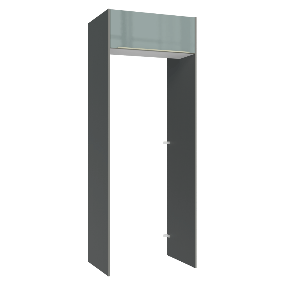 Porta-Geladeira 83 cm 1 Porta Basculante Cinza/Branco/Cinza Lux Madesa