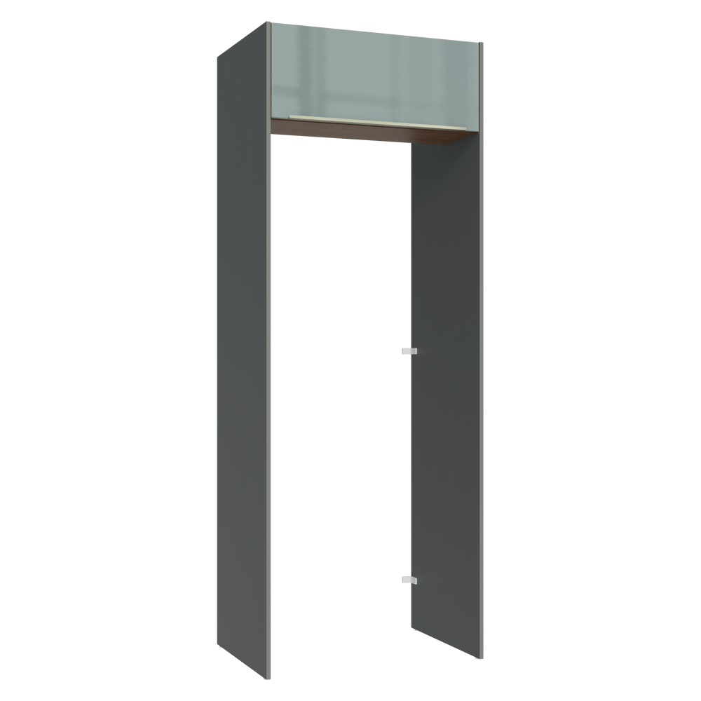 Porta-Geladeira 83 cm 1 Porta Basculante Cinza/Rustic/Cinza Lux Madesa