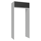 Porta-Geladeira 103 cm 1 Porta Basculante Branco/Preto Agata Madesa