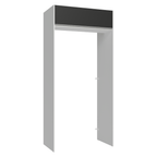 Porta-Geladeira 103 cm 1 Porta Basculante Branco/Preto Glamy Madesa