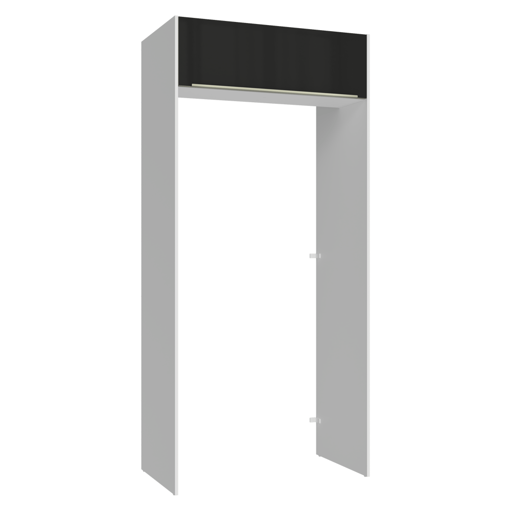 Porta-Geladeira 103 cm 1 Porta Basculante Branco/Preto Lux Madesa