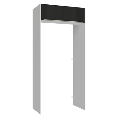 Porta-Geladeira 103 cm 1 Porta Basculante Branco/Preto Lux Madesa