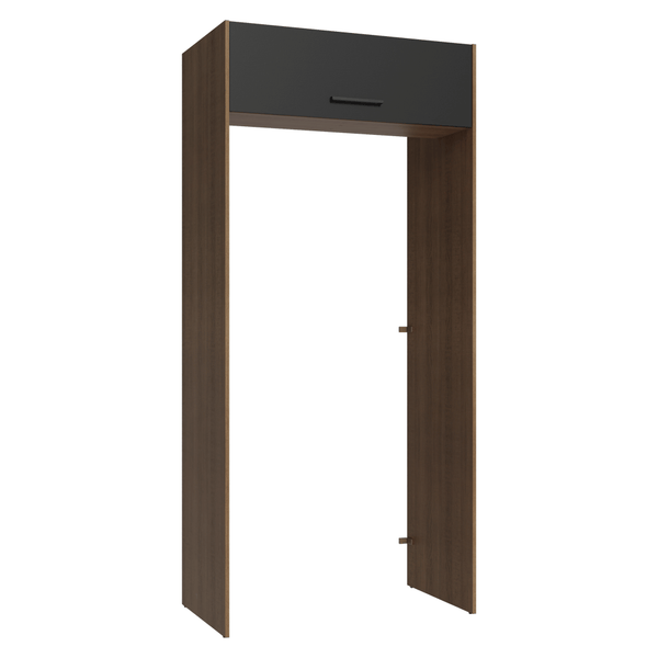 Porta-Geladeira 103 cm 1 Porta Basculante Rustic/Preto Agata Madesa