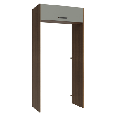 Porta-Geladeira 103 cm 1 Porta Basculante Rustic/Cinza Agata Madesa