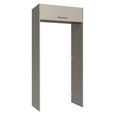 Porta-Geladeira 103 cm 1 Porta Basculante Crema/Rustic/Crema Agata Madesa