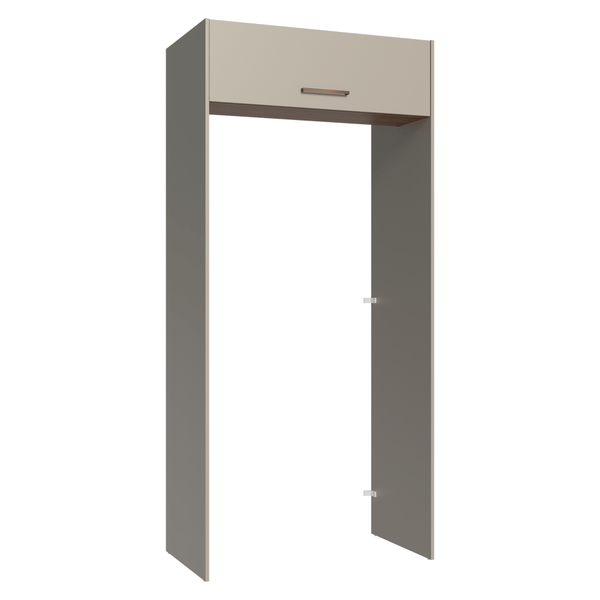 Porta-Geladeira 103 cm 1 Porta Basculante Crema/Rustic/Crema Agata Madesa