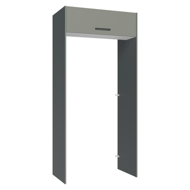 Porta-Geladeira 103 cm 1 Porta Basculante Cinza/Branco/Cinza Agata Madesa