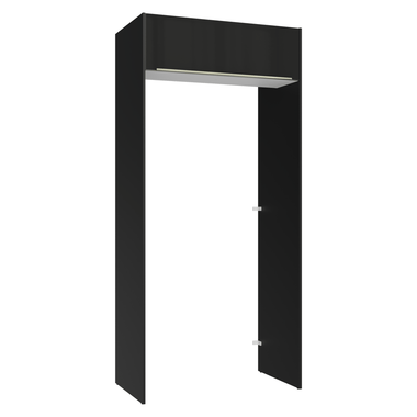 Porta-Geladeira 103 cm 1 Porta Basculante Preto/Branco/Preto Lux Madesa