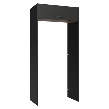 Porta-Geladeira 103 cm 1 Porta Basculante Preto/Rustic/Preto Agata Madesa
