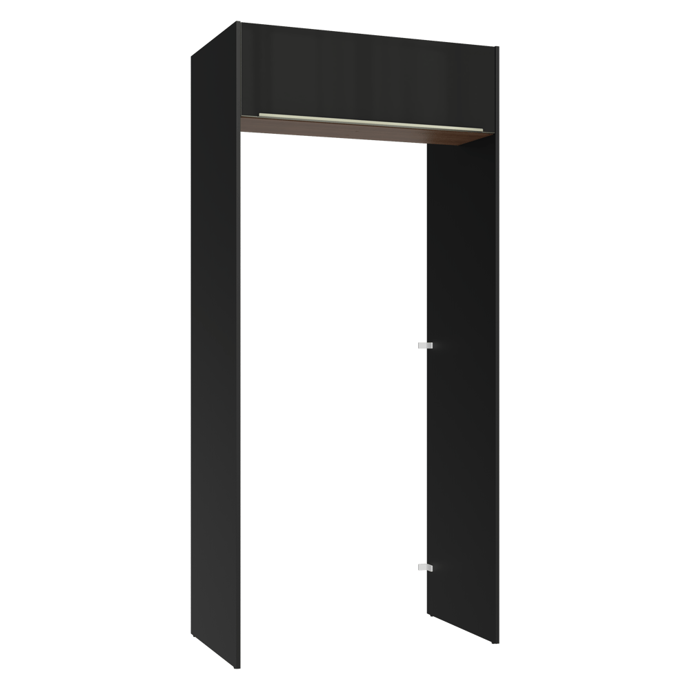 Porta-Geladeira 103 cm 1 Porta Basculante Preto/Rustic/Preto Lux Madesa