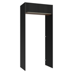 Porta-Geladeira 103 cm 1 Porta Basculante Preto/Rustic/Preto Lux Madesa