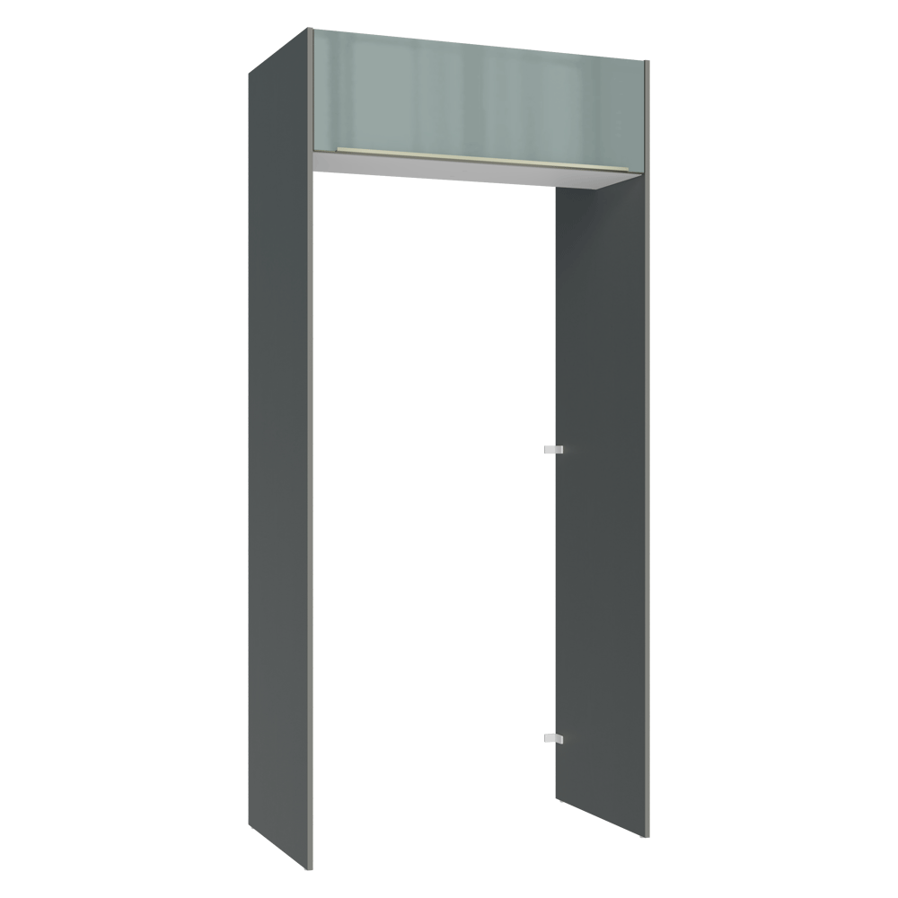 Porta-Geladeira 103 cm 1 Porta Basculante Cinza/Branco/Cinza Lux Madesa