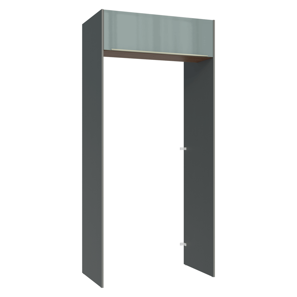 Porta-Geladeira 103 cm 1 Porta Basculante Cinza/Rustic/Cinza Lux Madesa