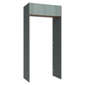 Porta-Geladeira 103 cm 1 Porta Basculante Cinza/Rustic/Cinza Lux Madesa