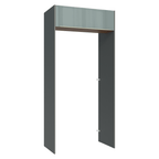 Porta-Geladeira 103 cm 1 Porta Basculante Cinza/Rustic/Cinza Lux Madesa