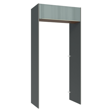 Porta-Geladeira 103 cm 1 Porta Basculante Cinza/Rustic/Cinza Lux Madesa