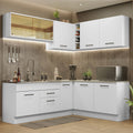 Armário de Cozinha Completa de Canto 389cm Branco Agata Madesa 01