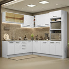 Armário de Cozinha Completa de Canto 459cm Branco Agata Madesa 01