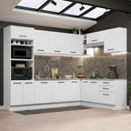 Armário de Cozinha Completa de Canto 479cm Branco Agata Madesa 01