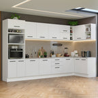 Armário de Cozinha Planejada de Canto 499cm Branco Agata Madesa 01