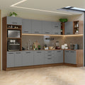 Armário de Cozinha Planejada de Canto 499cm Rustic/Cinza Agata Madesa 01