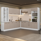 Armário de Cozinha Completa 549cm Branco/Crema Agata Madesa 01