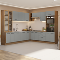 Armário de Cozinha Completa 549cm Rustic/Cinza Agata Madesa 01