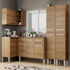 Armário de Cozinha Completa de Canto 293cm Rustic Emilly Music Madesa 02
