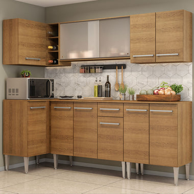 Armário de Cozinha Completa de Canto 293cm Rustic Emilly Point Madesa 03