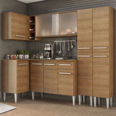 Armário de Cozinha Completa de Canto 293cm Rustic Emilly Self Madesa 05