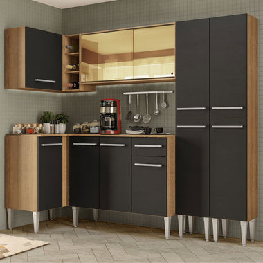 Armário de Cozinha Completa de Canto 293cm Rustic Emilly Line Madesa 06