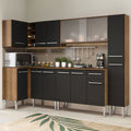 Armário de Cozinha Completa de Canto 325cm Rustic/Preto Emilly Space Madesa 03