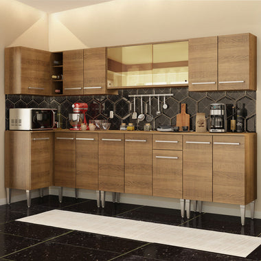 Armário de Cozinha Completa de Canto 357cm Rustic Emilly Mega Madesa 03