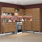 Armário de Cozinha Completa de Canto 417cm Rustic Emilly Ice Madesa 01