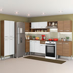 Armário de Cozinha Completa de Canto 481cm Rustic/Branco Emilly Moon Madesa 01