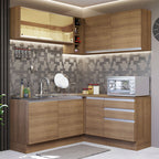 Armário de Cozinha Completa de Canto 329cm Rustic Glamy Madesa 02