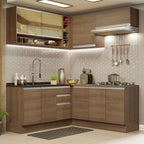 Armário de Cozinha Completa de Canto 349cm Rustic Glamy Madesa 02