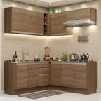 Armário de Cozinha Completa de Canto 349cm Rustic Glamy Madesa 03