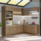 Armário de Cozinha Completa de Canto 419cm Rustic Glamy Madesa 01