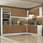 Armário de Cozinha Completa de Canto 479cm Branco Rustic Glamy Madesa 01