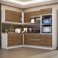 Armário de Cozinha Completa de Canto 100% MDF 419cm Branco/Rustic Acordes Madesa 03