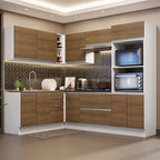 Armário de Cozinha Completa de Canto 100% MDF 419cm Branco/Rustic Acordes Madesa 03