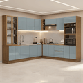 Armário de Cozinha Completa de Canto 549 cm Rustic/Cinza Lux Madesa 01