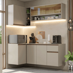 Armário de Cozinha Completa de Canto 265 cm Suspenso Crema Nice Madesa 04
