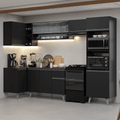 Armário de Cozinha Completa de Canto 385 cm Preto Nice Madesa 04