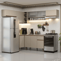 Armário de Cozinha Completa de Canto 405 cm Crema Nice Madesa 05