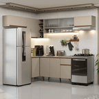 Armário de Cozinha Completa de Canto 405 cm Crema Nice Madesa 05