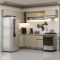 Armário de Cozinha Completa de Canto 405 cm Crema Nice Madesa 06