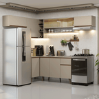 Armário de Cozinha Completa de Canto 405 cm Crema Nice Madesa 06