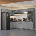 Armário de Cozinha Completa de Canto 465cm Cinza Nice Madesa 04